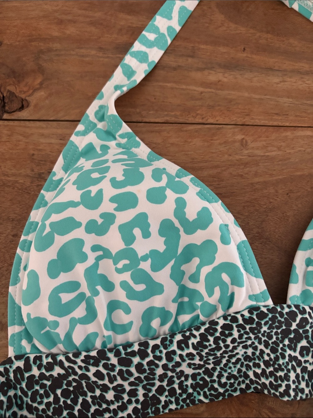 OndadeMar Teal and Black Leopard Halter Bikini - Picture 14 of 16